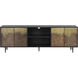 Auburn 72 inch Antique Brass / Black Media Console & Cabinet